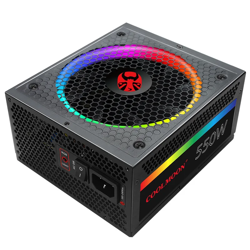 Kaufen Neue Original NETZTEIL Für COOLMOON Volle Modulare 80plus Gold PC Spiel Mute Power Versorgung RGB 750W