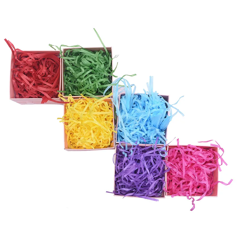 50/100 г бумажная рафия измельченный DIY Подарочная коробка наполнение Crinkle бумага конфетти Свадебная подарочная коробка Заполненные украшения 8