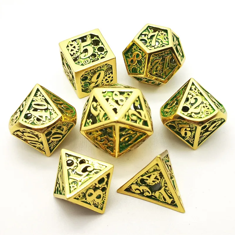 Игральные кости DND набор 7 шт./компл. многогранные металлические игральные кубики