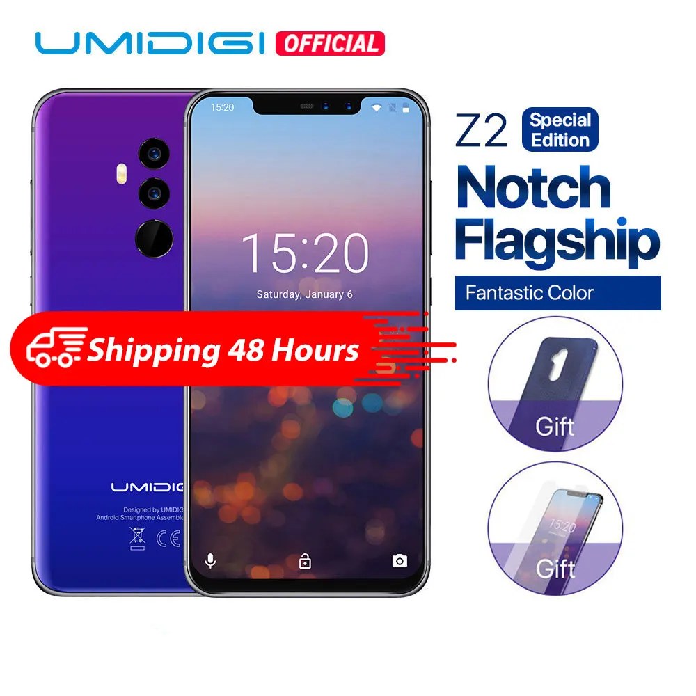 UMIDIGI Z2 специальное издание Helio P23 2,0 ГГц 19:9 6," FHD+ полный экран 4G+ 64 ГБ Android 8,1 телефон 18 Вт Быстрая зарядка разблокировка лица