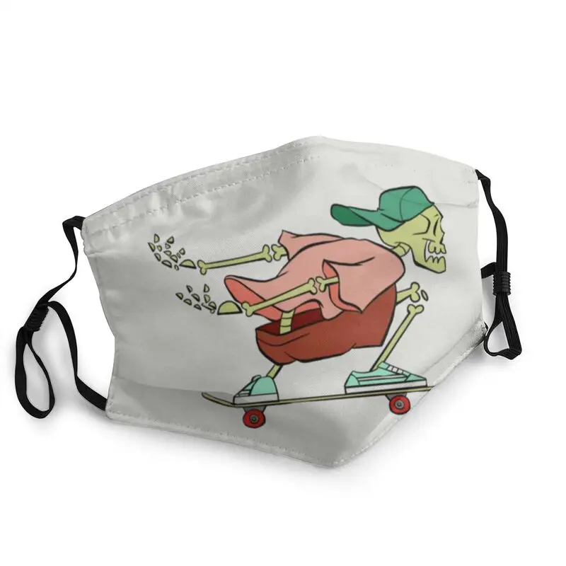 

Скелет для скейтборда, многоразовый унисекс респиратор для езды на коньках, защита от пыли и смога, маска для рта