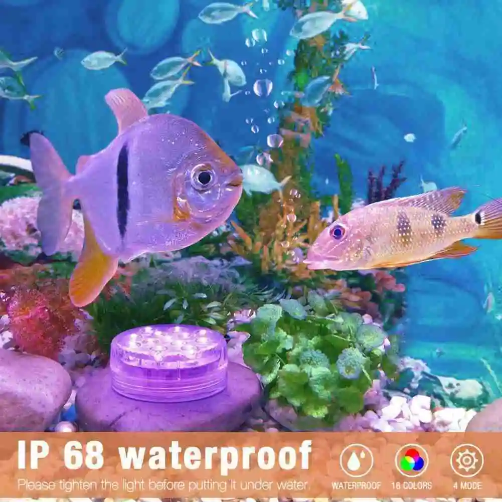 

Submersible 13 LED Light With Suction Cup For Outdoor Pond Fountain Vase Garden Swimming Pool Suction Cup Underwater Night Lamp