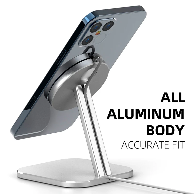 

15W Charger Holder For IPhone 12mini 12 Pro Max Magnetic Wireless Charging 360 Degree Movie Desktop Stand Hanging Charging Stand