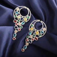 69mm luxury long egg shaped fashion ladies earrings high end design pendant banquet jewelry for women wedding accessories