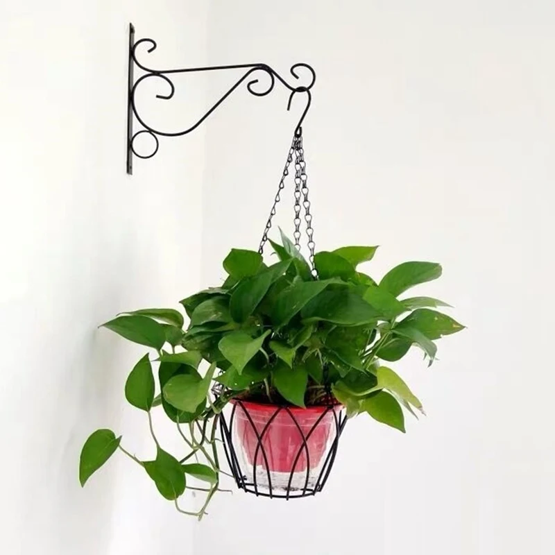 

Wall Hanging Rack Metal Plant Flowerpot Basket Hanger For Garden Balcony Decor Modern Wall Hanging Creative Home Decoration Hook