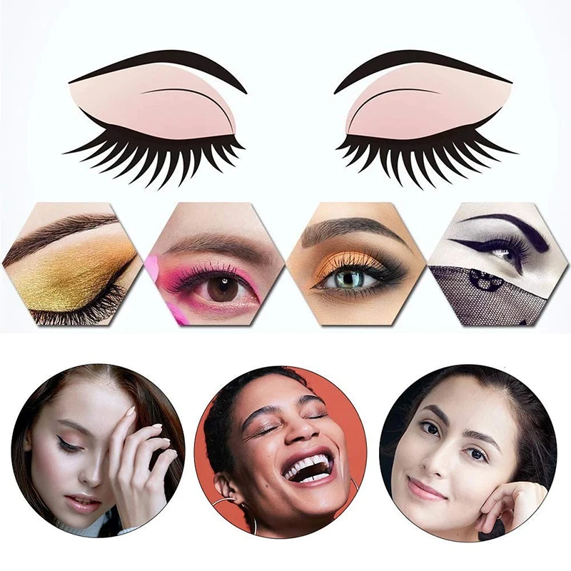 

12 Pcs Eyebrow Stencil Reusable Template Makeup Tools Eyebrow-Shaped Mold Card BFC996