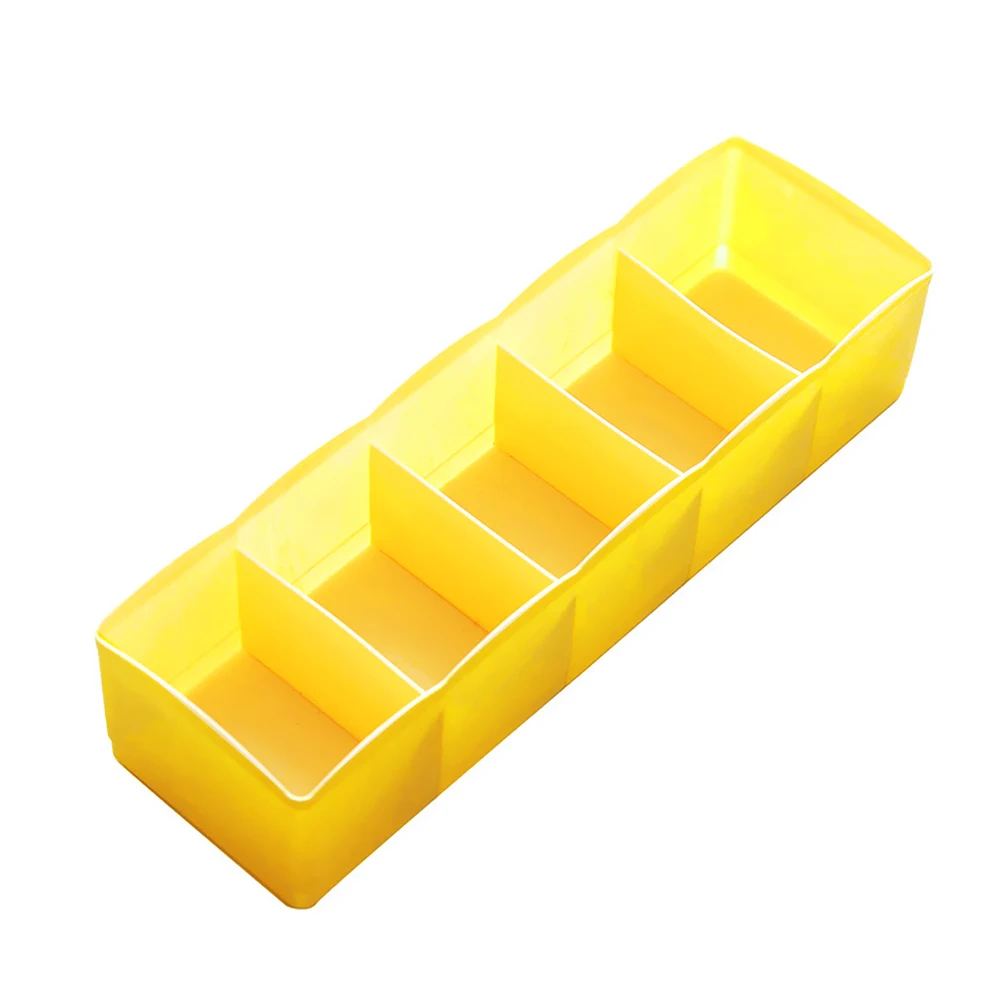 yellow Urijk контейнер для домашней комнаты 5 сеток нижнее белье и носки шкаф для хранения коробки органайзер для Woemn девочек носок шкаф Органайзер чехол - Цвет: yellow