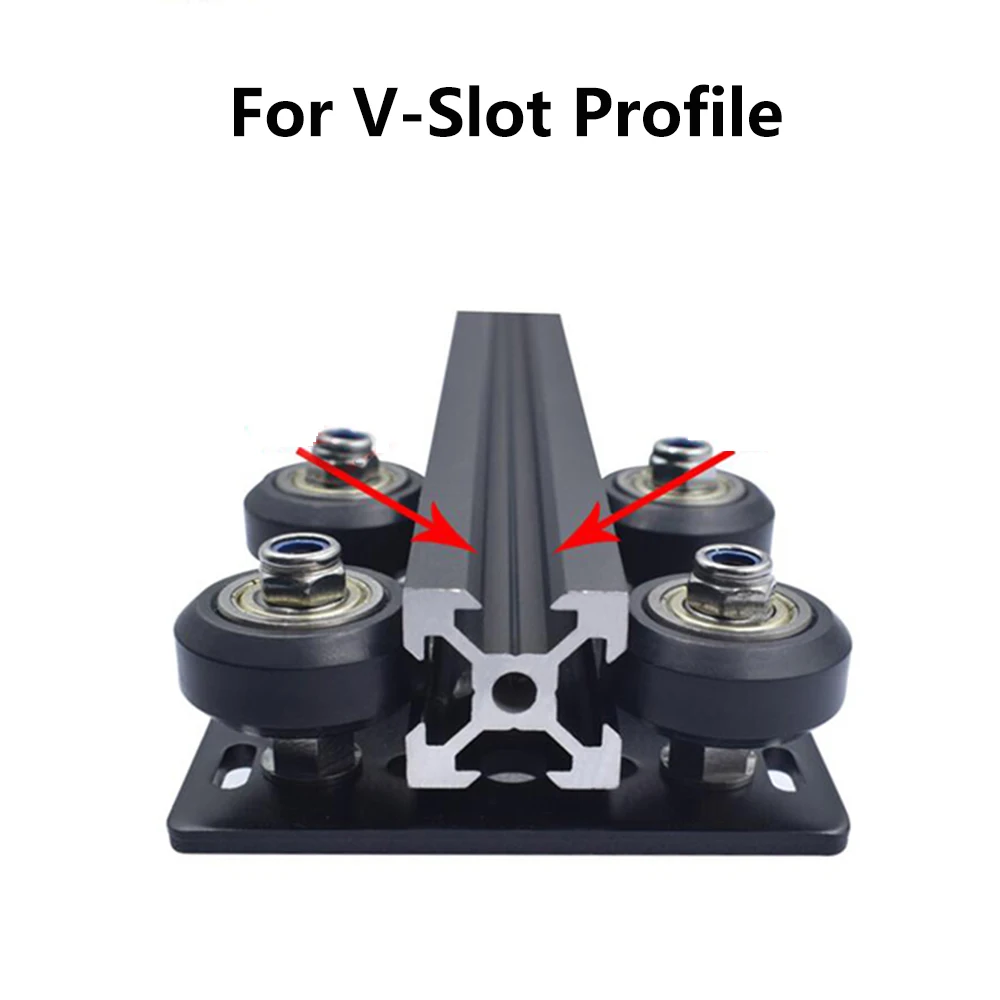 1PC BLACK 2020 V-slot Anodized Aluminum Profile Extrusion Linear Rail+1PC V gantry plat set slide plate Pulley | Обустройство дома