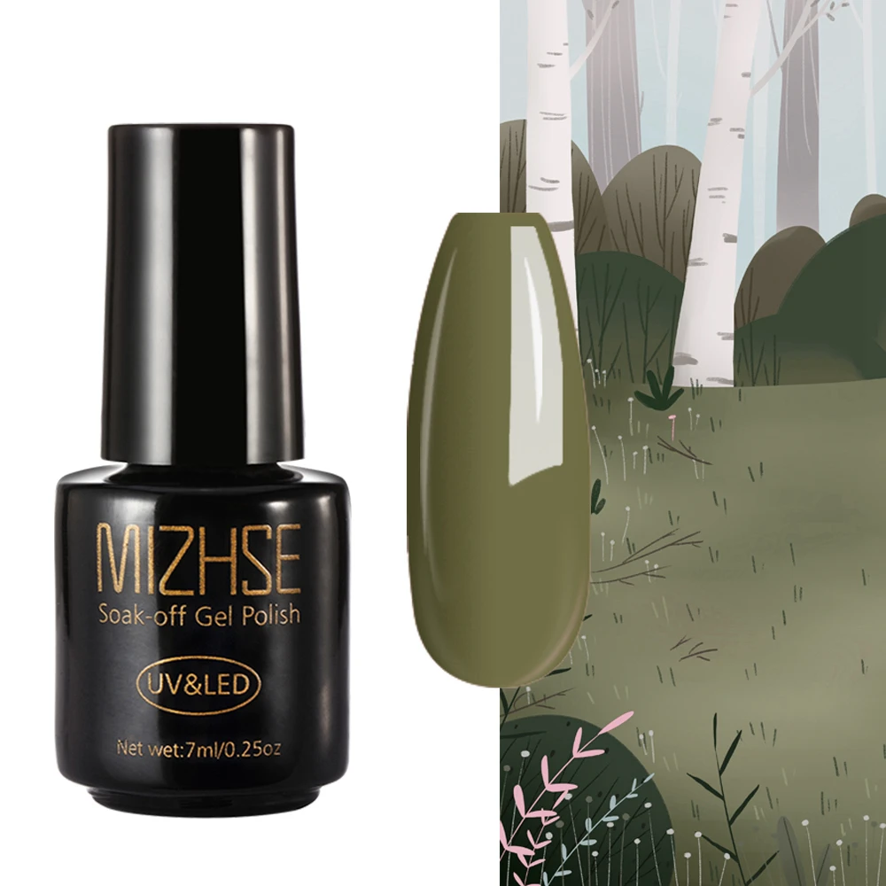 002 MIZHSE Гель-лак для ногтей, Гель-лак, УФ-лак, светодиодный, оливковый, зеленый цвет, Гель-лак для нейл-арта, Перманентный Гель-лак - Цвет: 002