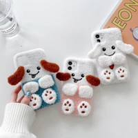 winter furry cartoon dog and rabbit phone case for iphone 12 se 2020 11pro max xs max xr x 7 8plus soft tpu phone back cover