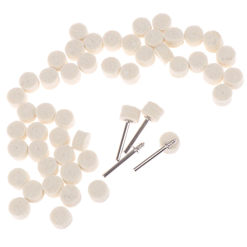 

50Pcs Grinding Polishing Pad Dremel Accessories 13mm Wool Felt Polishing Buffing Wheel+4Pcs 3.2 Mm Shanks For Rotary Tool