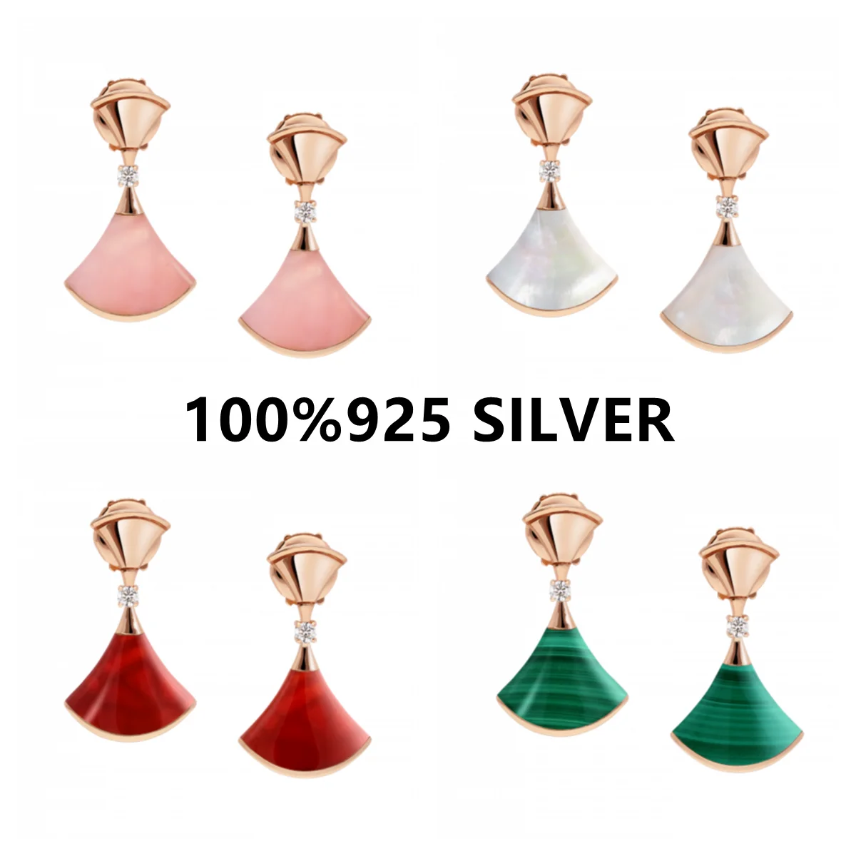 

Original Brand Jewelry Fashion Enamel Earrings Golden Luxury Skirt Earrings, Suitable For Girlfriend Birthday Gifts