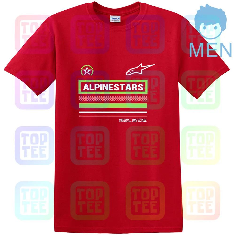 MEN-RED Черная футболка Alpine Star - Цвет: MEN-RED