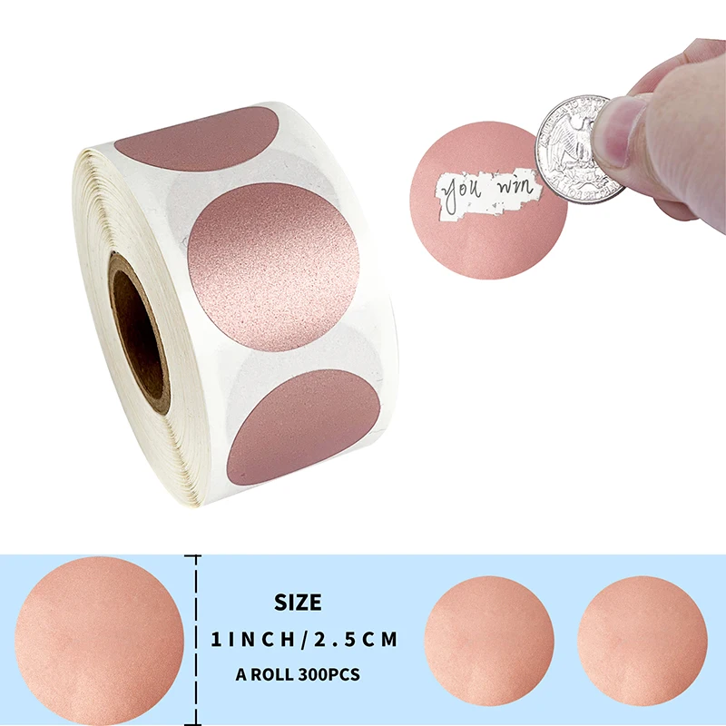 

300 шт., круглые наклейки из розового золота для игр на заказ, Стикеры для вечеринок, детские игрушки
