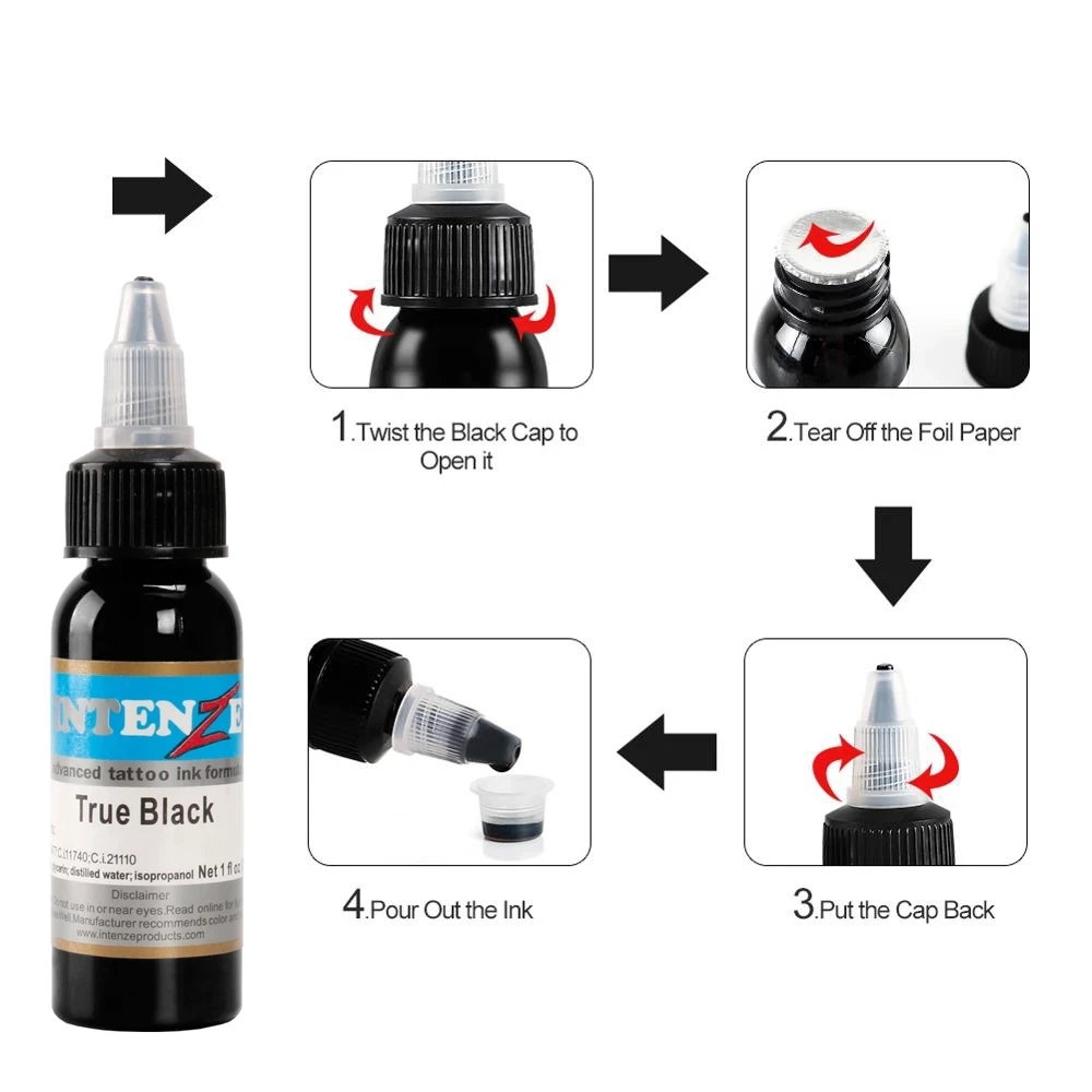 5pcs Black Tattoo Ink Permanent Makeup Pigment Pigmento Microblading Tattoo Micropigmentation Pigments Ink for Tattoo Eyebrow