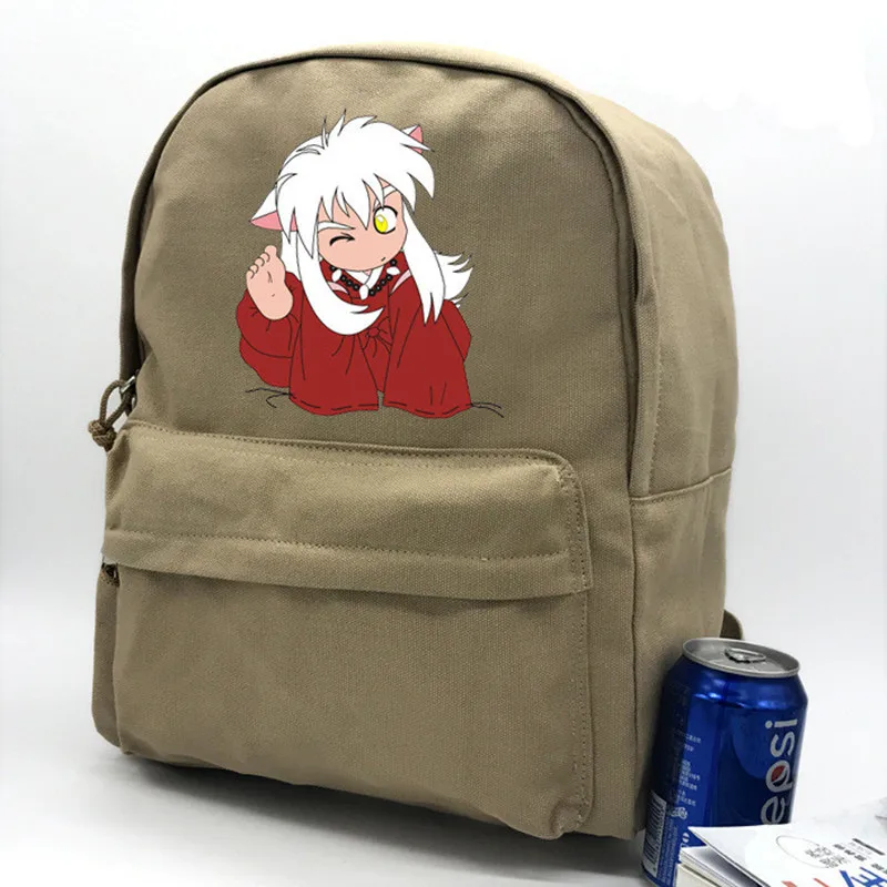 

Inuyasha Sesshoumaru Higurashi Kagome Cute Cartoon Character Backpack Fashion School Bags Roomy Casual Unisex Bookbags Men Women