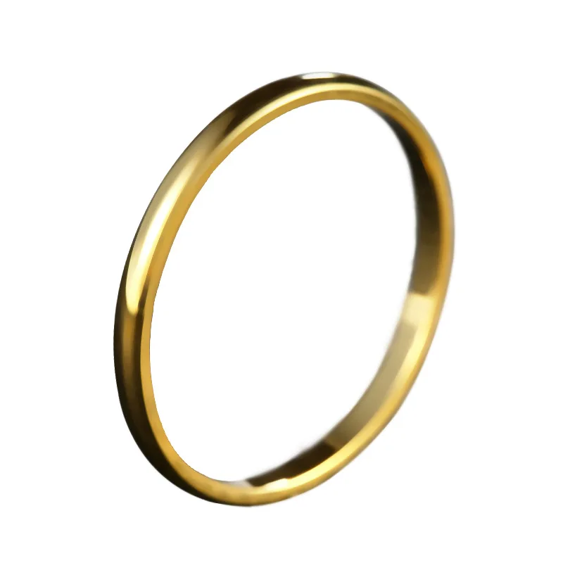 Парное кольцо из тонкой титановой стали серебристого цвета 1 мм | Украшения и