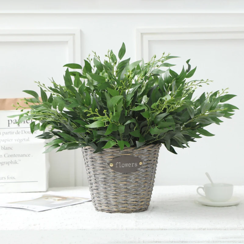 5 вилок с листьями ивы искусственные цветы зеленые листья домашняя спальня