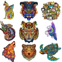 unique wooden jigsaw animal shape puzzles for adult kid educational toy gift wooden puzzle owl diy crafts 3d wooden puzzle games