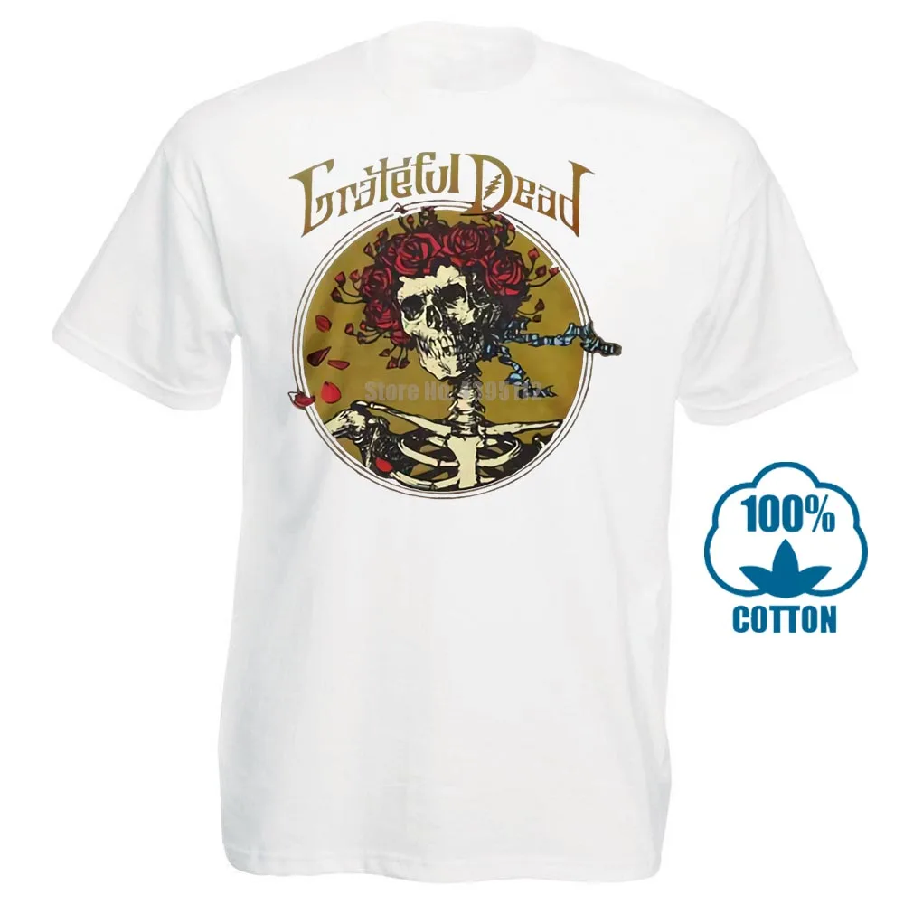 Белый Футболка Grateful Dead Grateful Skull M, L, Xl, 2Xl, фирменная новинка, Официальная футболка - Цвет: Белый