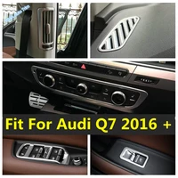 matte interior window lift button central control air conditioning ac outlet vent panel cover trim for audi q7 2016 2020