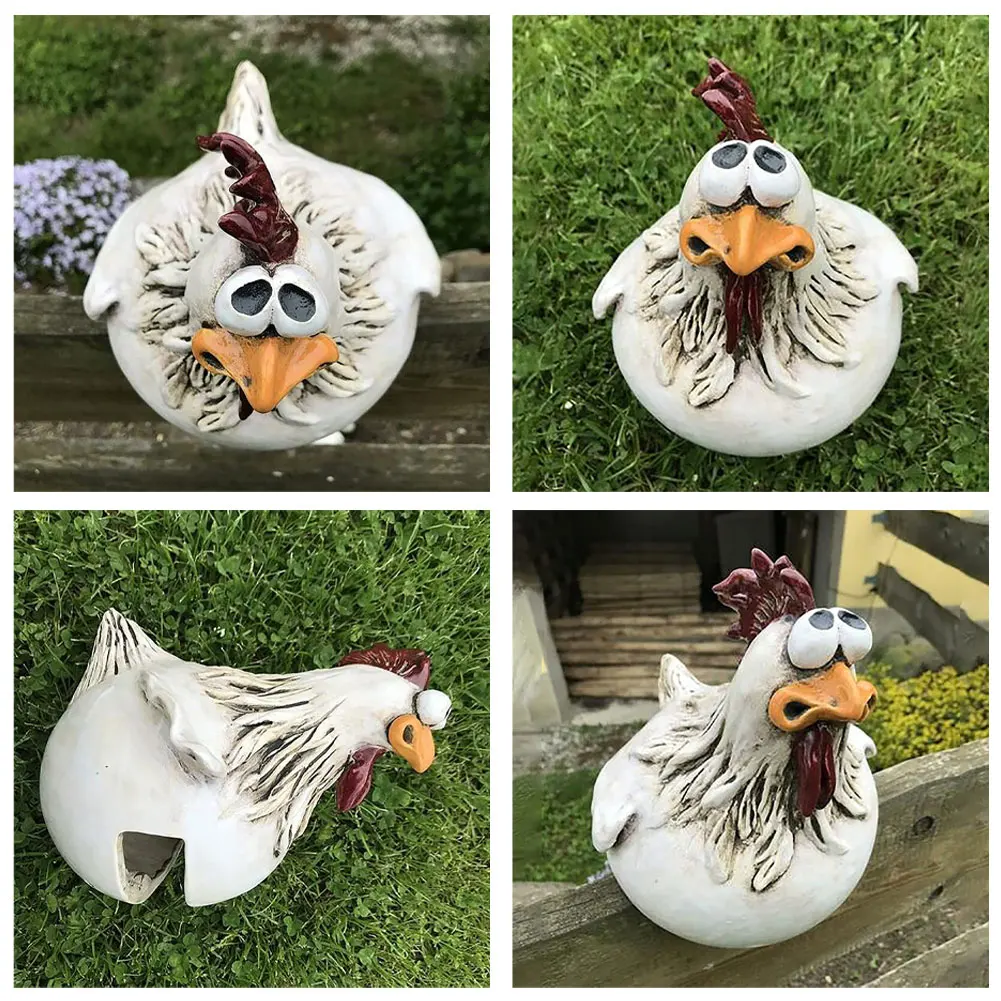 

Забавный декоративный забор для курицы, искусство на зеленой ферме, ремесло из смолы, скульптура для курицы, уличное украшение для дома