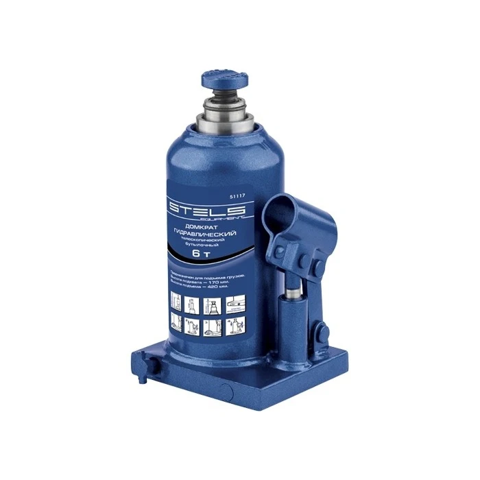 Домкрат гидравлический бутылочный телескопический 4 т высота подъема 170–420 мм| |