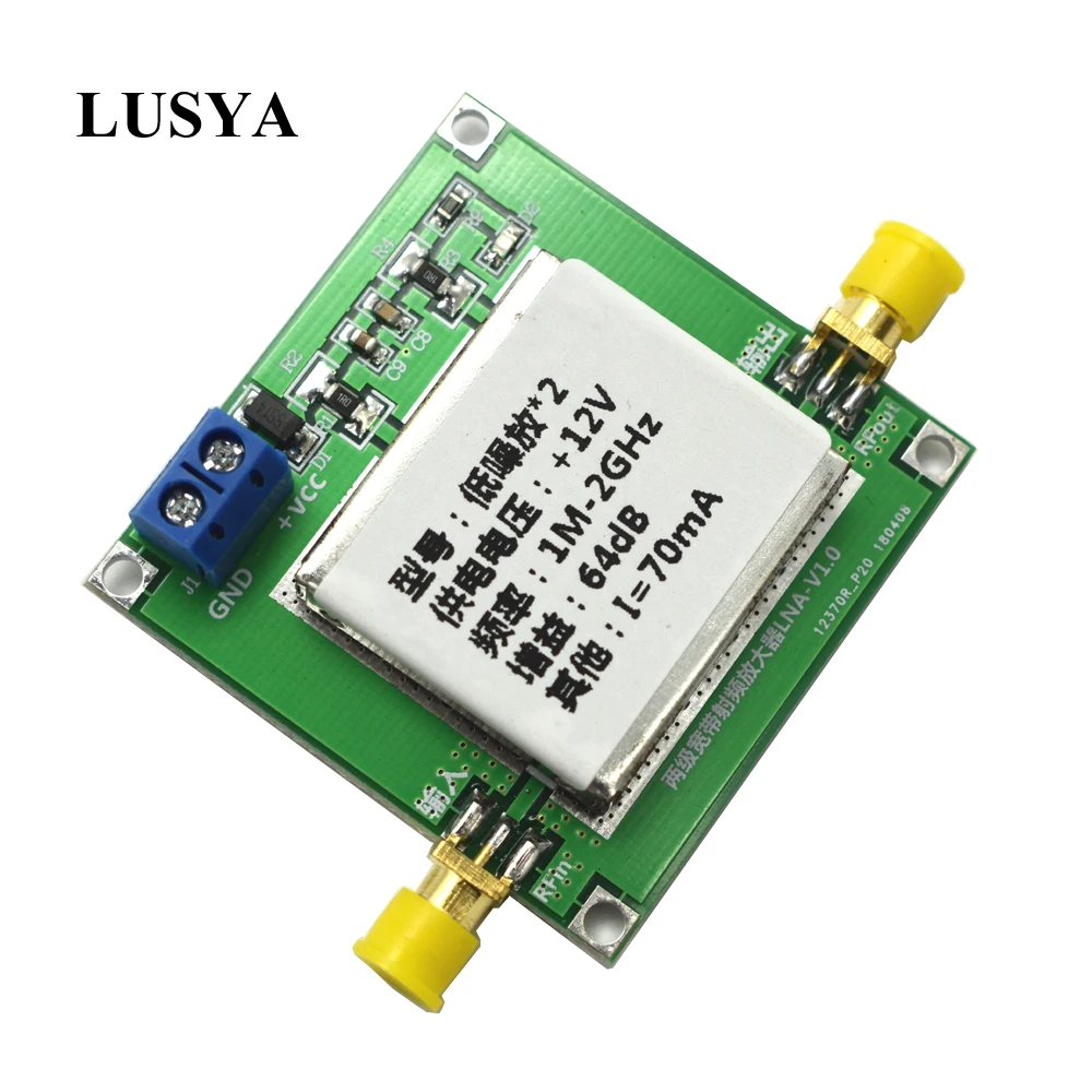 

Lusya 0.1-2GHz 64dB Gain RF Broadband Amplifier Board Low Noise Amplifier LNA Module F1-007