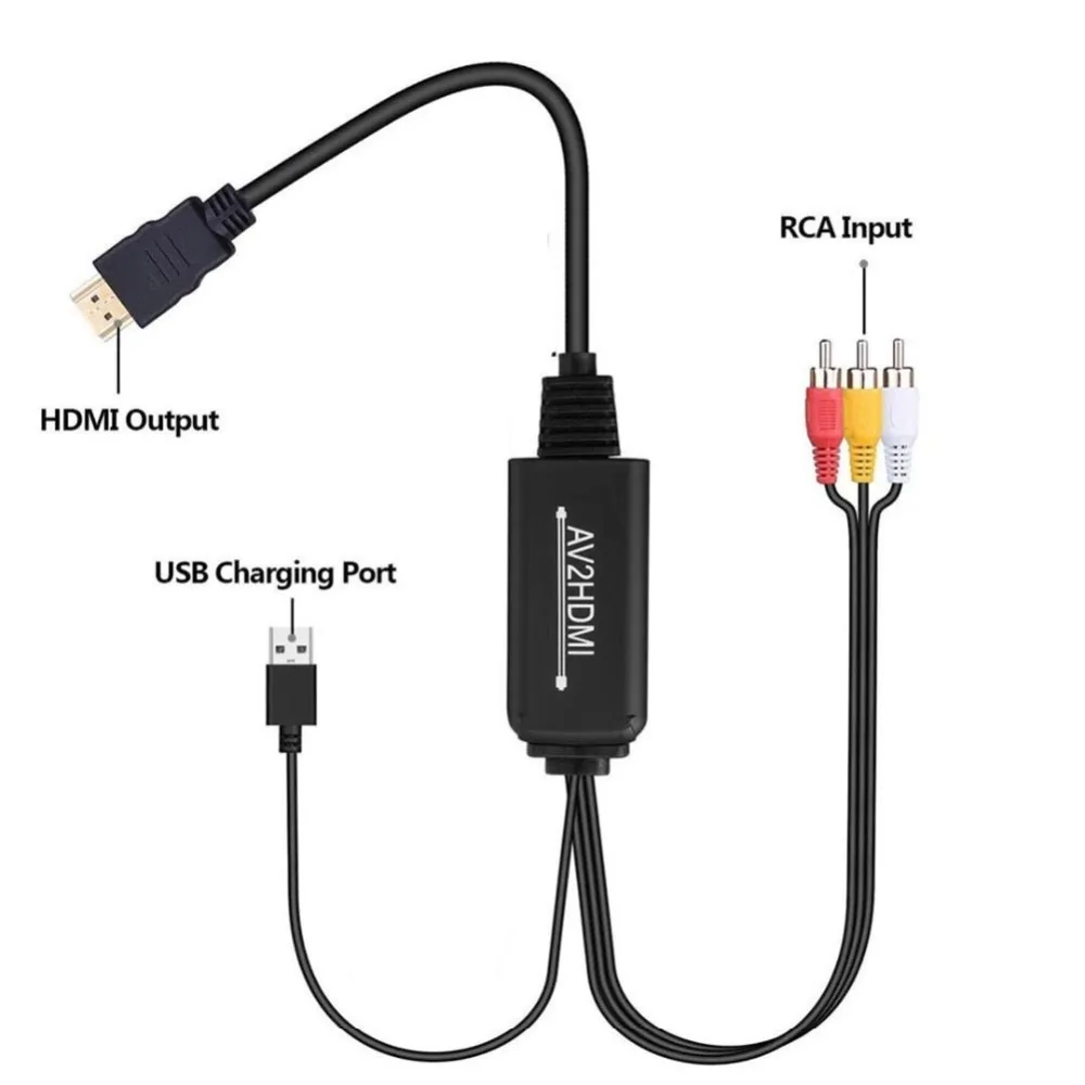 Композитный AV RCA к совместимому с HDMI конвертер Кабель 1 8 м 3-в-1 в выход для DVD STB HDTV |