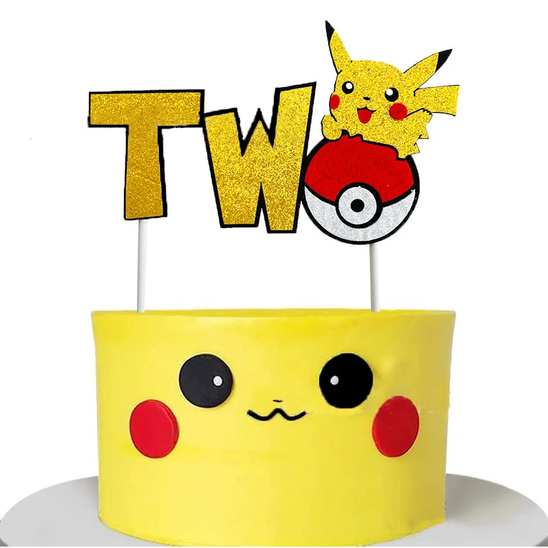 Пикачу Покемон украшения для торта товары на день рождения Кубок тыкать в виде