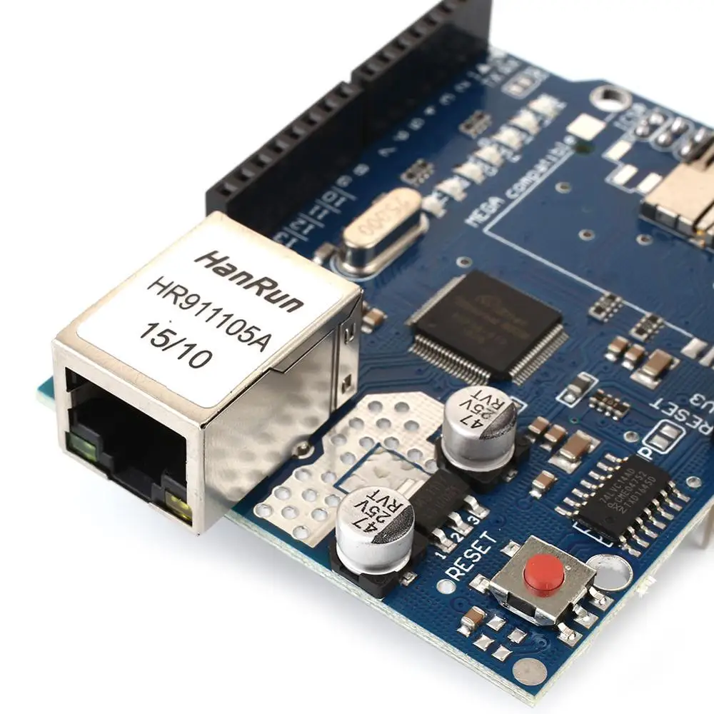 Распродажа Cewaal Ethernet W5100 плата расширения сети модуль щит для Arduino Mega с слот карты