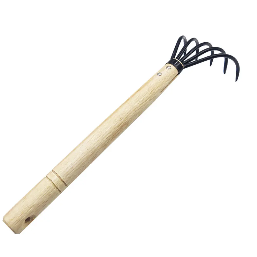 

Garden Leaf Collection Five-tooth Rake Comb Weeder Cultivator Hand Tool Carbon Soil Tiller Claw Rake Gardening Tools 5-Prong