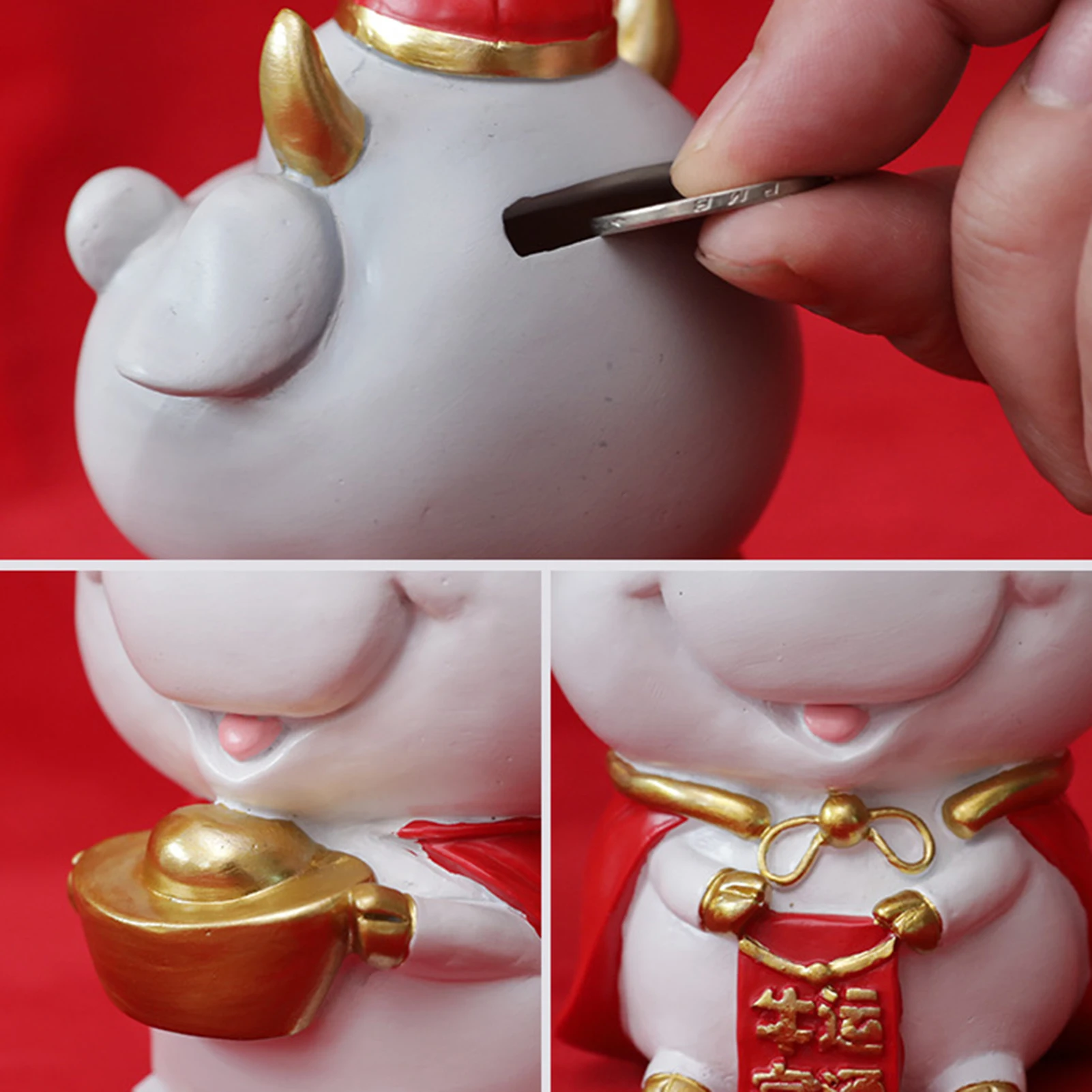 Зодиака крупного рогатого скота Ox год язычок Копилка принт мульташной Минни