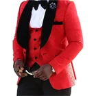 Красивая шаль для шафера смокинги для жениха мужское свадебное платье мужской пиджак блейзер для выпускного вечера (пиджак + брюки + галстук + жилет) A02