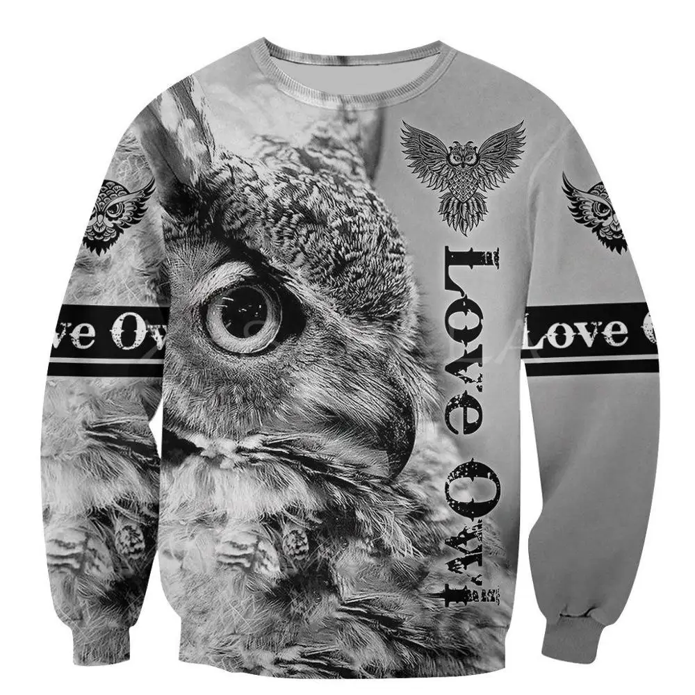 

Beautiful Animal Love Owl 3D Print Hoodie Man Women Harajuku Outwear Zipper Pullover Sweatshirt Casual Unisex Jacket Style