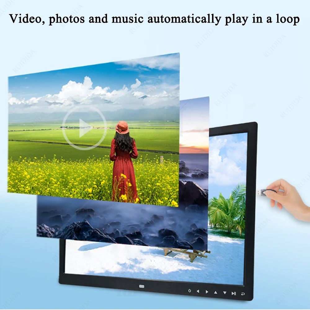 13 Inch Electronic Album Digital Photo Frame LED Screen Electronic Image Frame Digital Picture Frame Good Gift with Music Video enlarge