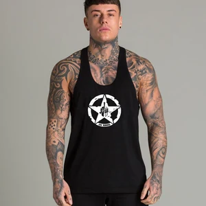 Мужская хлопковая майка без рукавов, для тренировок, занятий спортом, бодибилдингом
