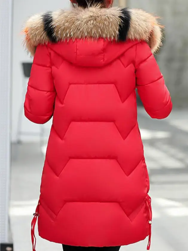 

2019 new women's cotton coats long fashion slim Colored fur collar jackets parks outerwear Keep warm high quality autumn winter