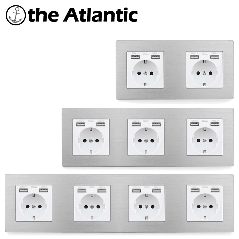 Atlectric EU/DE/Русский Стандарт гнездо заземления 146 мм * 86 разъем питания панель из