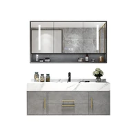 marble bathroom cabinet combination paint free solid wood smart mirror modern minimalist bathroom inter platform basin hand