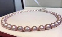 free shipping noble jewelry classic 12 13mm south sea round lavender pearl necklace 925s