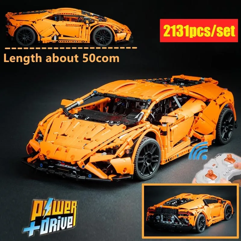 

2020 New RC Remote Control Car Huracan EVO RWD Car Hypercar Highh MOC-44637 Model Building Block Brick Toy Gifts