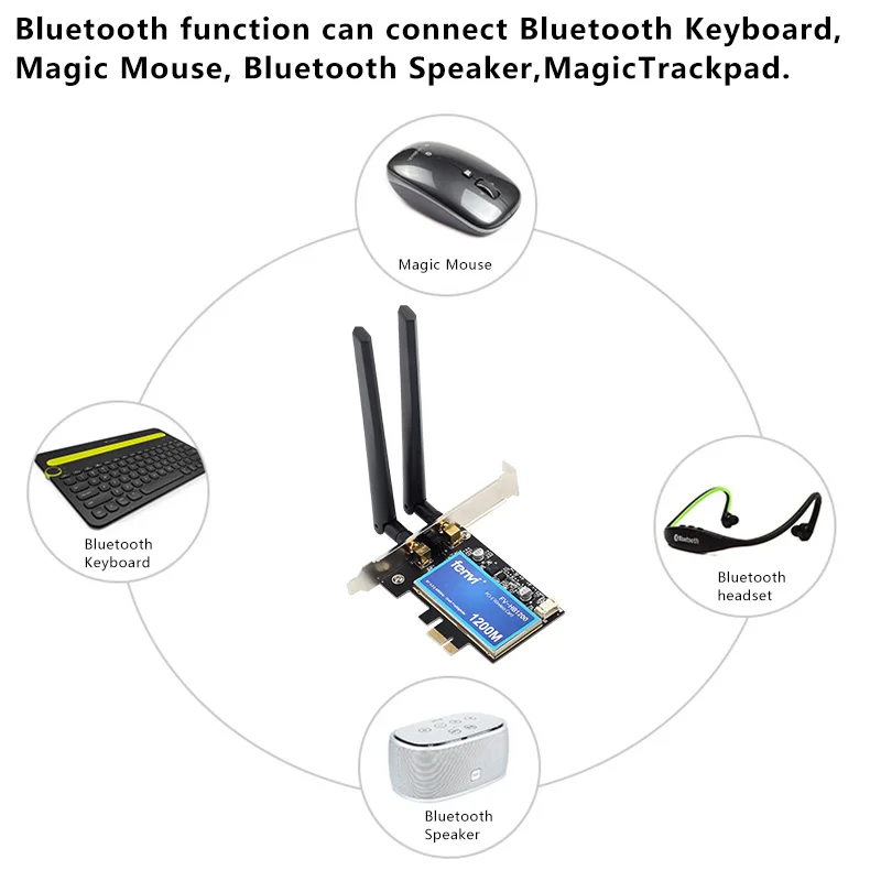 Рабочий стол двухдиапазонный 802.11ac Broadcom BCM94360 беспроводной-AC WiFi Bluetooth 4,0 PCI-E адаптер для Mac/Hackintosh/Windows