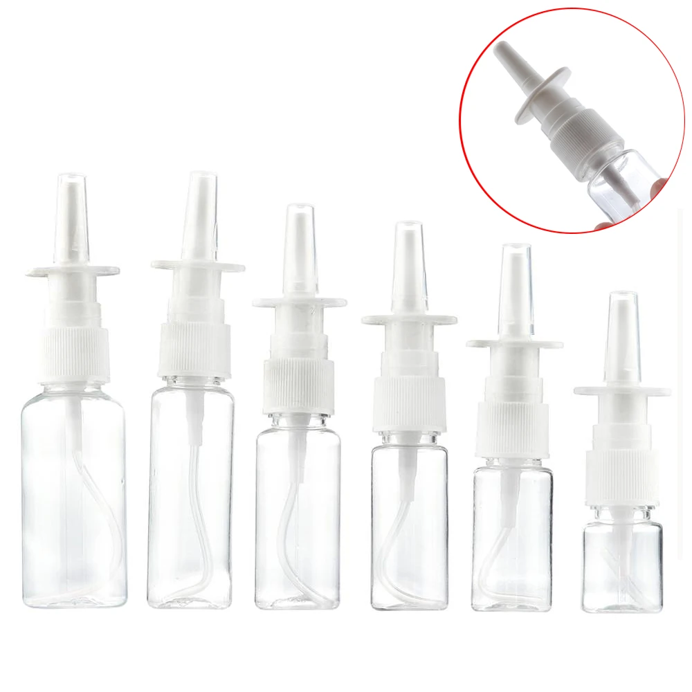 2 шт. прозрачный Пластик помпа для спрея носа пустой спрейер тумана многоразовые