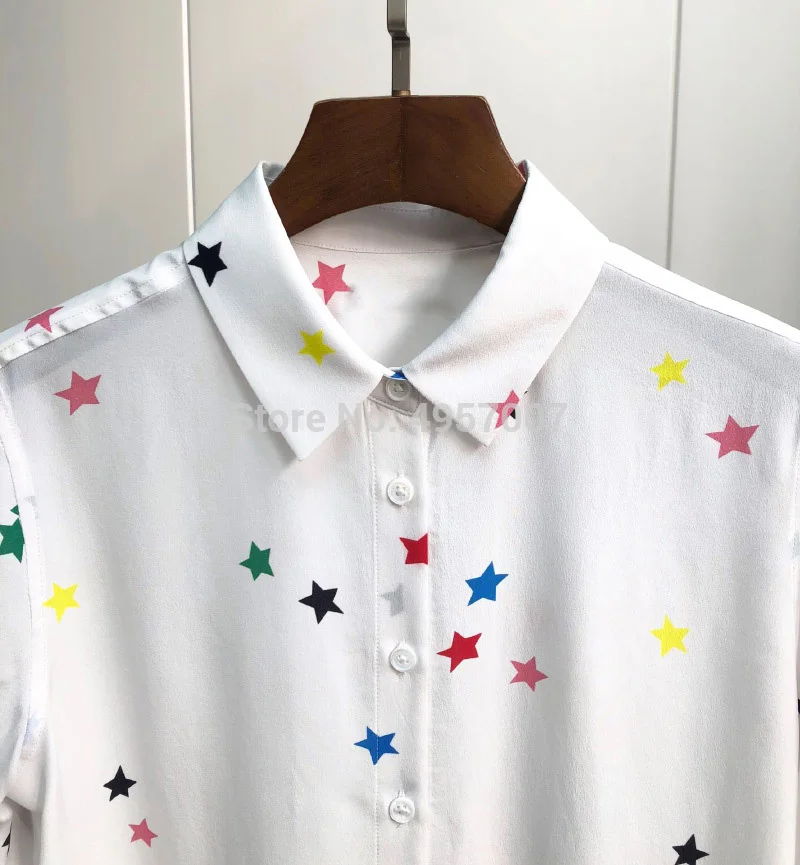 Женская рубашка с длинным рукавом белая/черная блузка и отложным воротником Elfbop