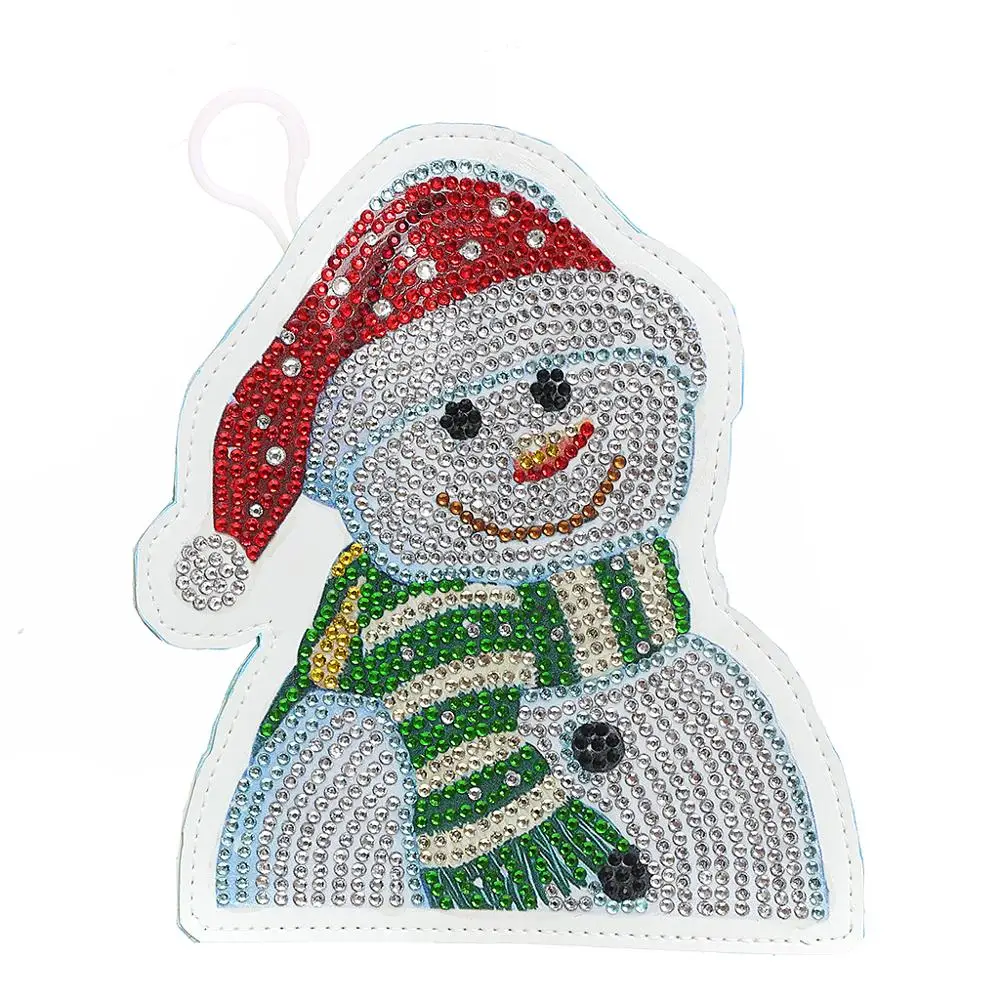 Snowman 1 DIY полная дрель алмазная живопись милый кошелек с собакой сумка брелок Брелки Подвески стежка вышивка Кошелек для монет для девочек и детей - Цвет: Snowman 1