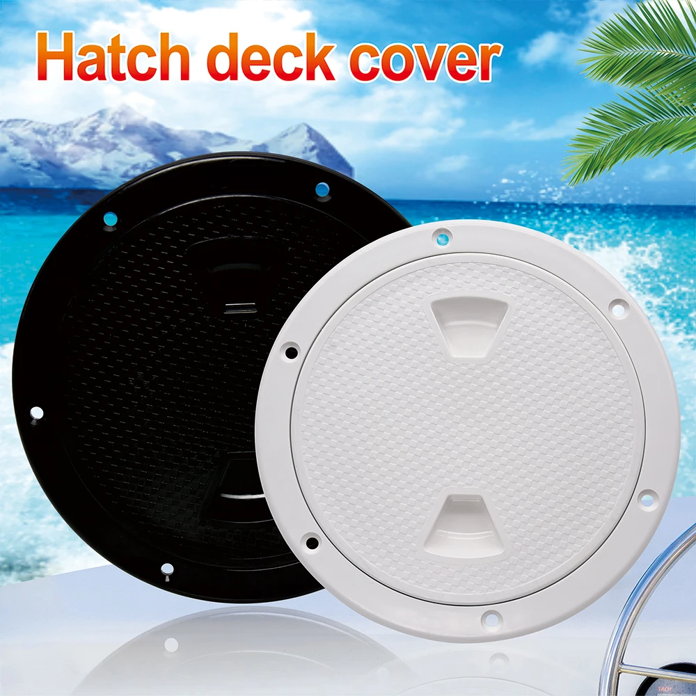 Black Marine Boat RV Black Round Deck Inspection Cover Access Hatch Covers White/Transparent Hatch Cover Plate 4/6/8 inch