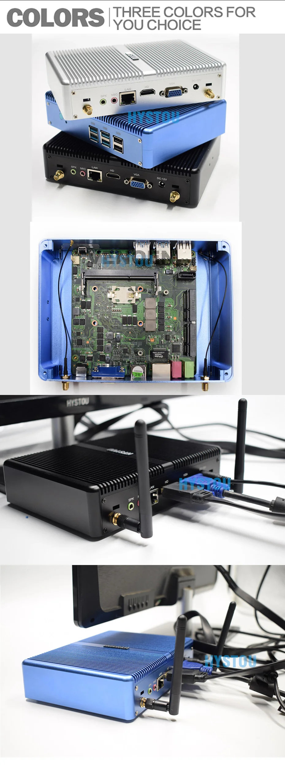 Мини-ПК без вентилятора Core i7 5550U Ultra 4K HD Windows 10, ТВ-приставка USB 3,0, микрокомпьютер Intel Core i5 7200U DDR3L Linux 7100U, настольный компьютер