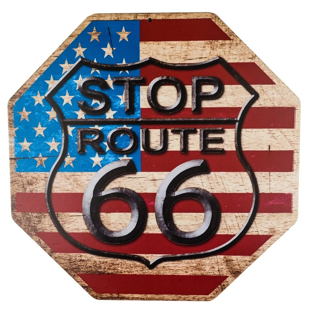 

Decor Signs Stop The Mother Road Route 66 Novelty Funny Metal Sign Octagon 12*12 inch