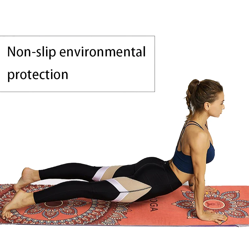 

185*63cm Non-slip Yoga Exercise Mat Double Layer Portable Printing Pilates Gymnastics Mat Home Gym Sport Fitness Equipment